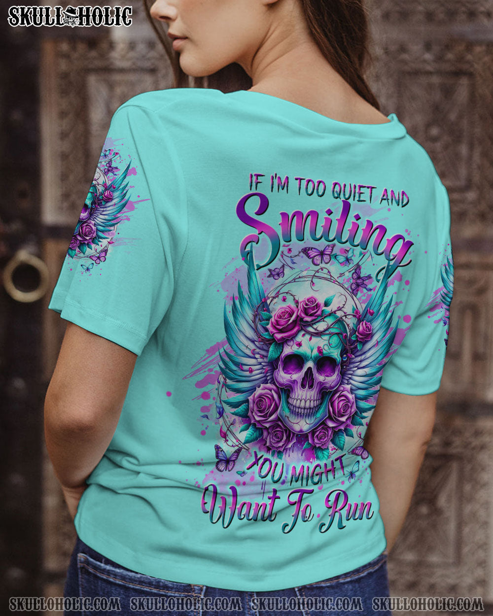IF I’M TOO QUIET AND SMILING SKULL ROSE WINGS ALL OVER PRINT – TLTW2111231