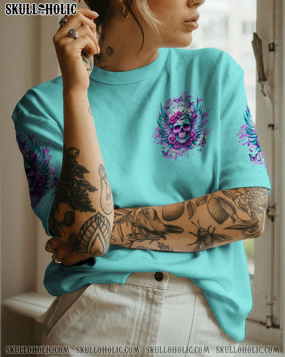 IF I’M TOO QUIET AND SMILING SKULL ROSE WINGS ALL OVER PRINT – TLTW2111231