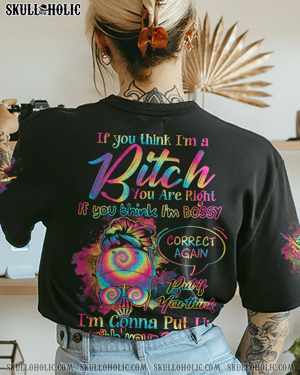 IF YOU THINK I’M A B TIE DYE MESSY BUN ALL OVER PRINT – TLNO0102232