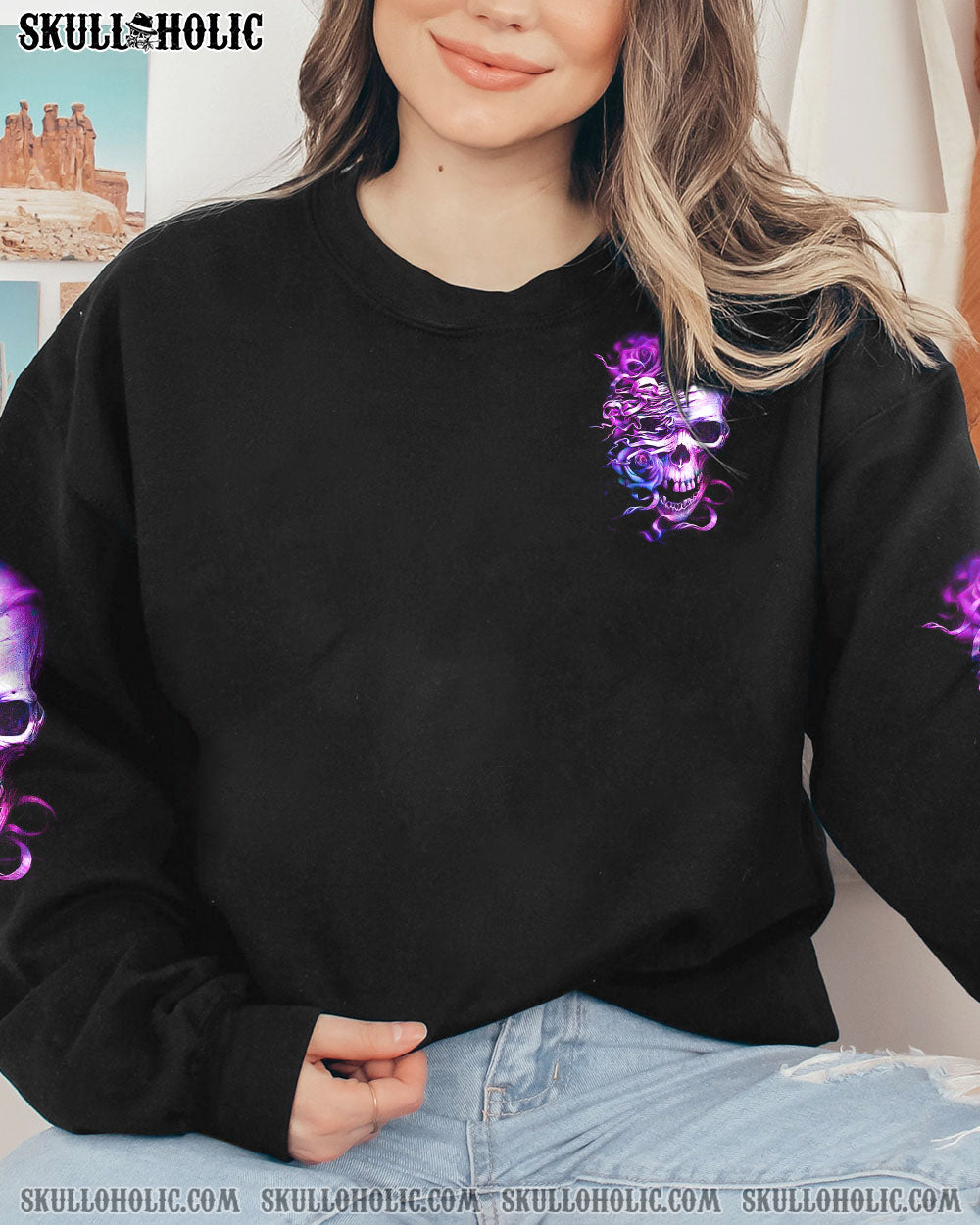 IF YOU WANT ME TO CONTROL MY TEMPER ROSE SKULL ALL OVER PRINT – TLNZ1002231