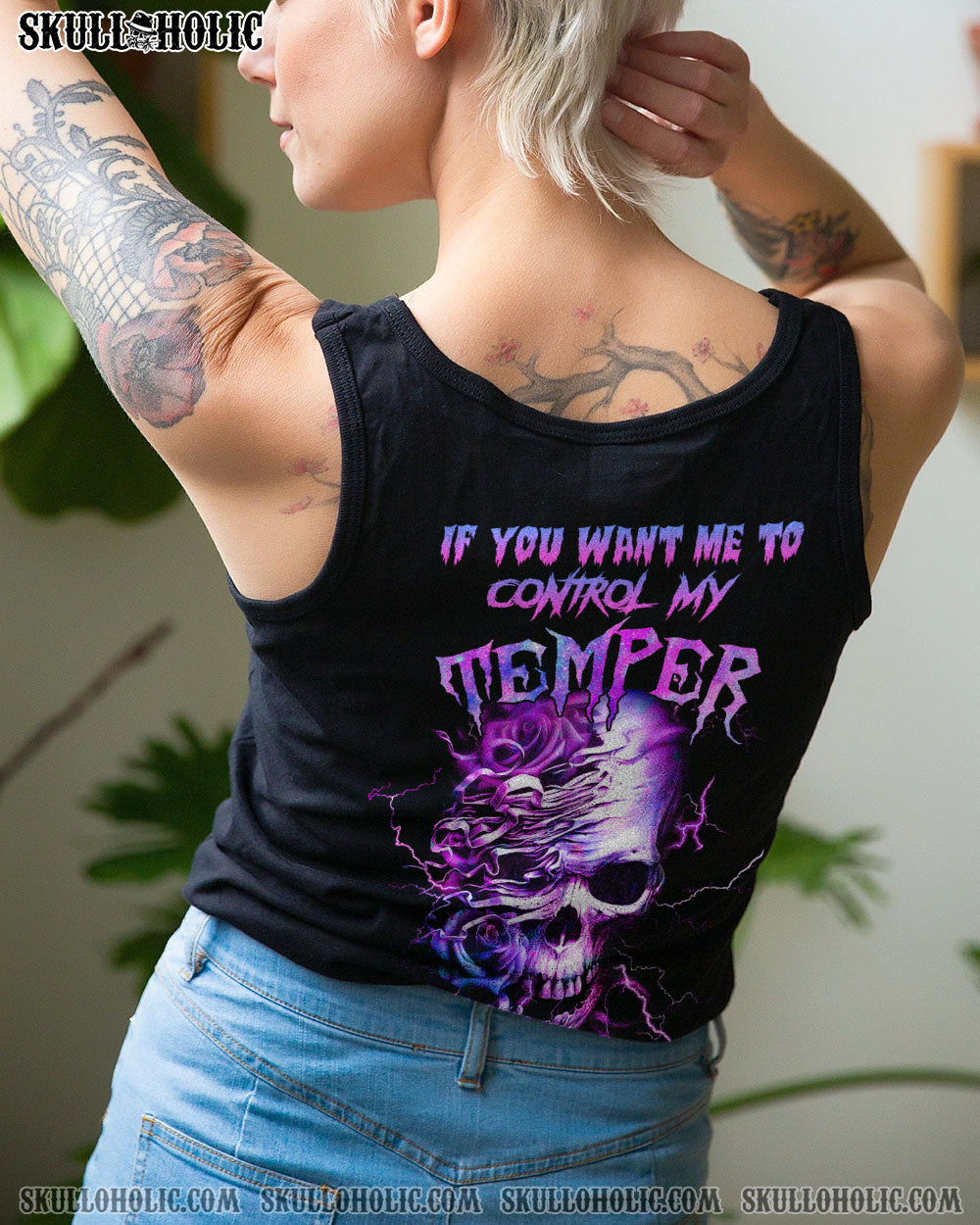 IF YOU WANT ME TO CONTROL MY TEMPER ROSE SKULL ALL OVER PRINT – TLNZ1002231