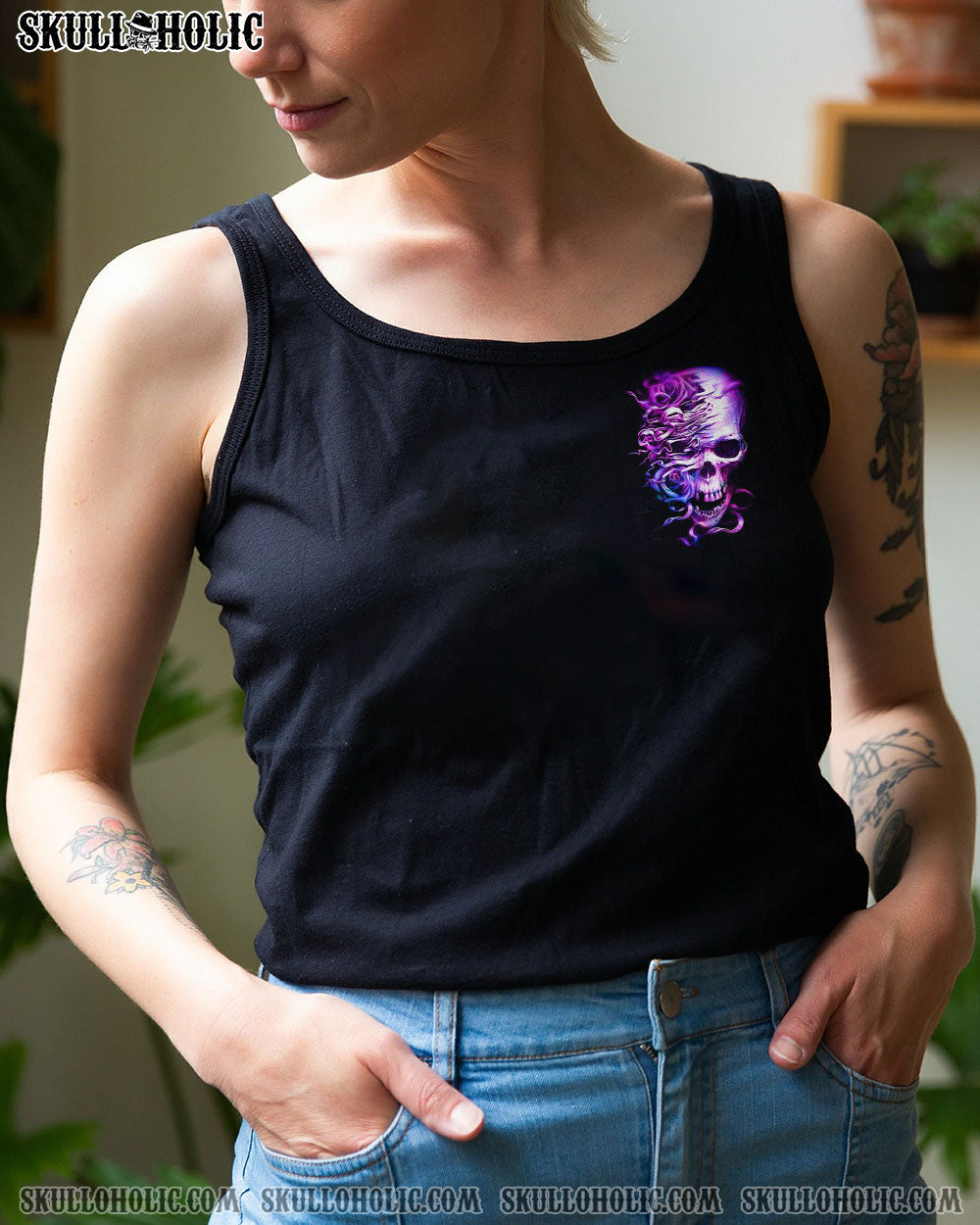 IF YOU WANT ME TO CONTROL MY TEMPER ROSE SKULL ALL OVER PRINT – TLNZ1002231