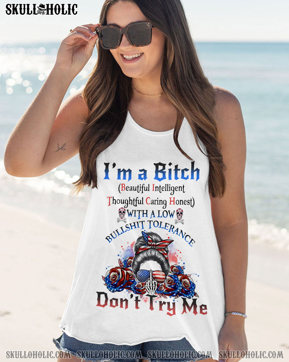 I’M A B DON’T TRY ME AMERICAN MESSY BUN ALL OVER PRINT – TLNO3101231