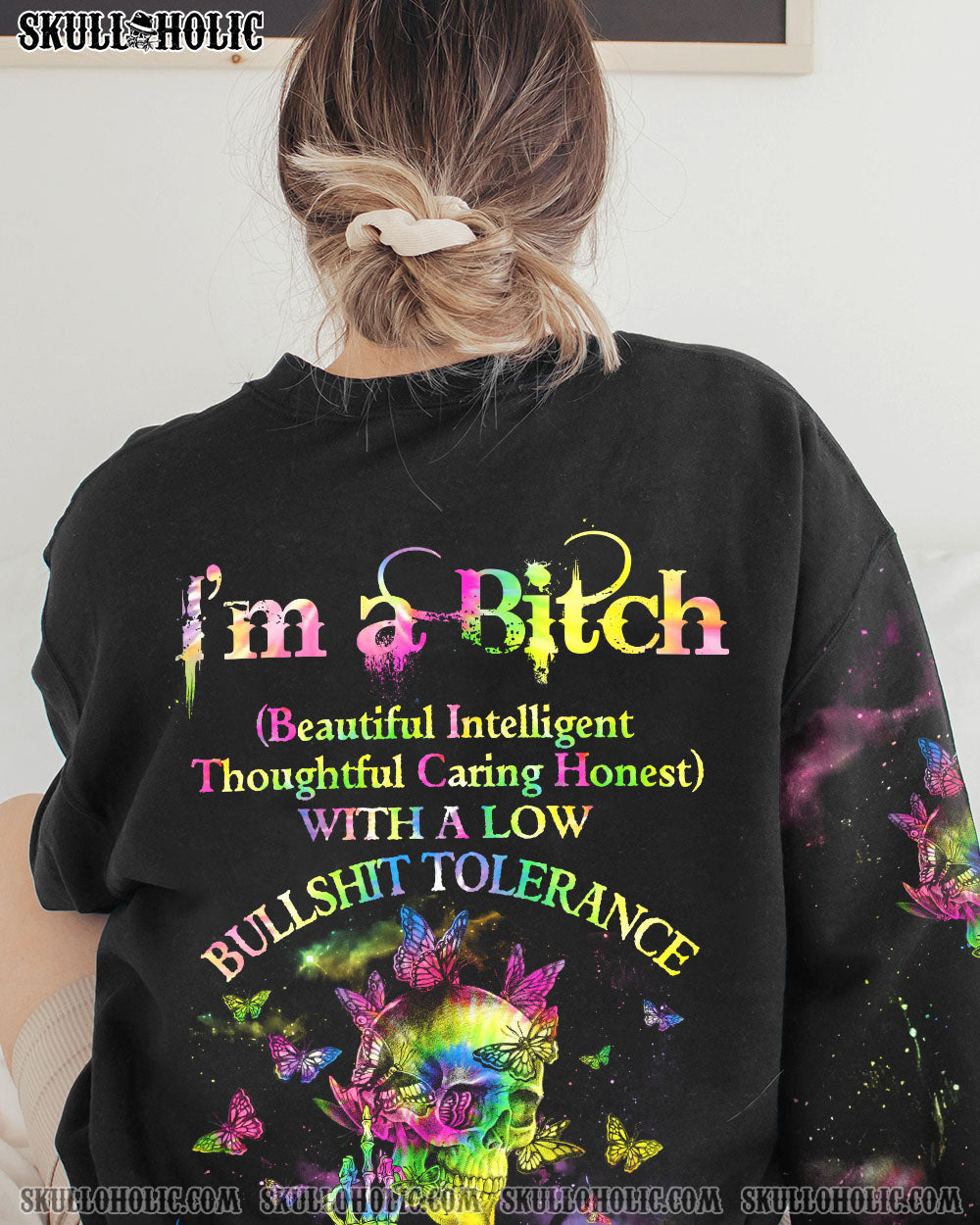 I’M A B DON’T TRY ME BUTTERFLY SKULL ALL OVER PRINT – TLNZ0703232