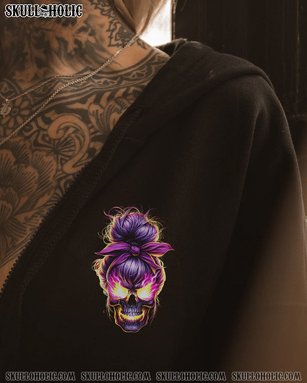 I’M A B DON’T TRY ME FIRE MESSY BUN ALL OVER PRINT – TLNO3001241