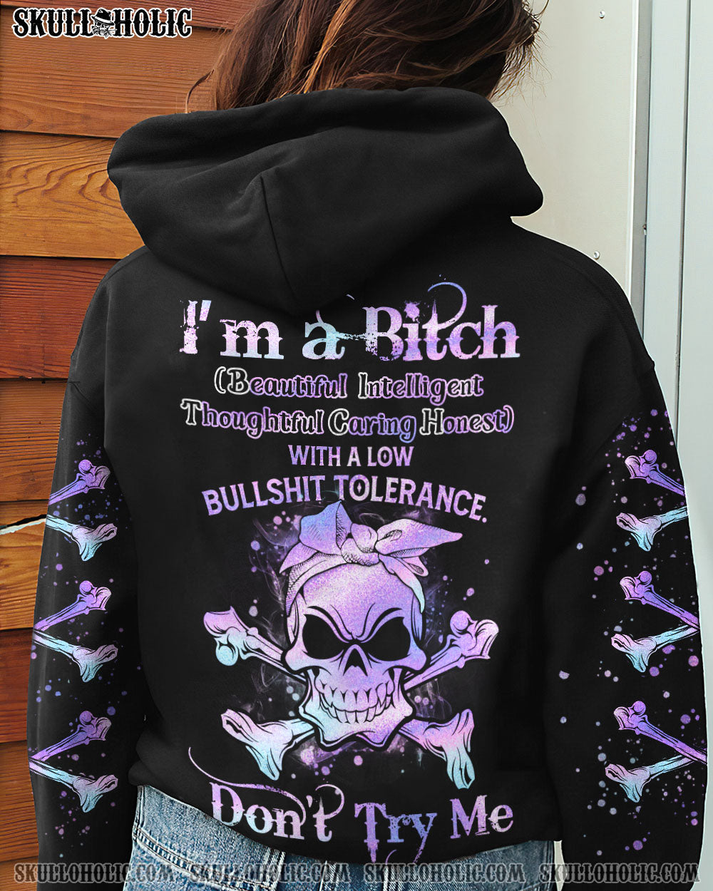 I’M A B DON’T TRY ME HOLO ALL OVER PRINT – YHHN0202232