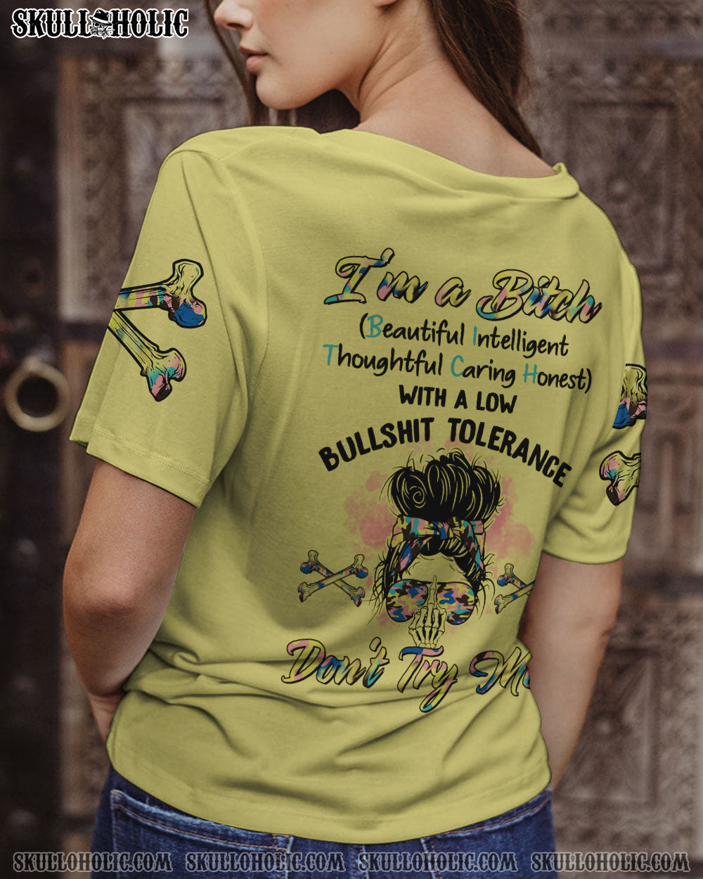 I’M A B DON’T TRY ME MESSY BUN ALL OVER PRINT – TLTR2402233