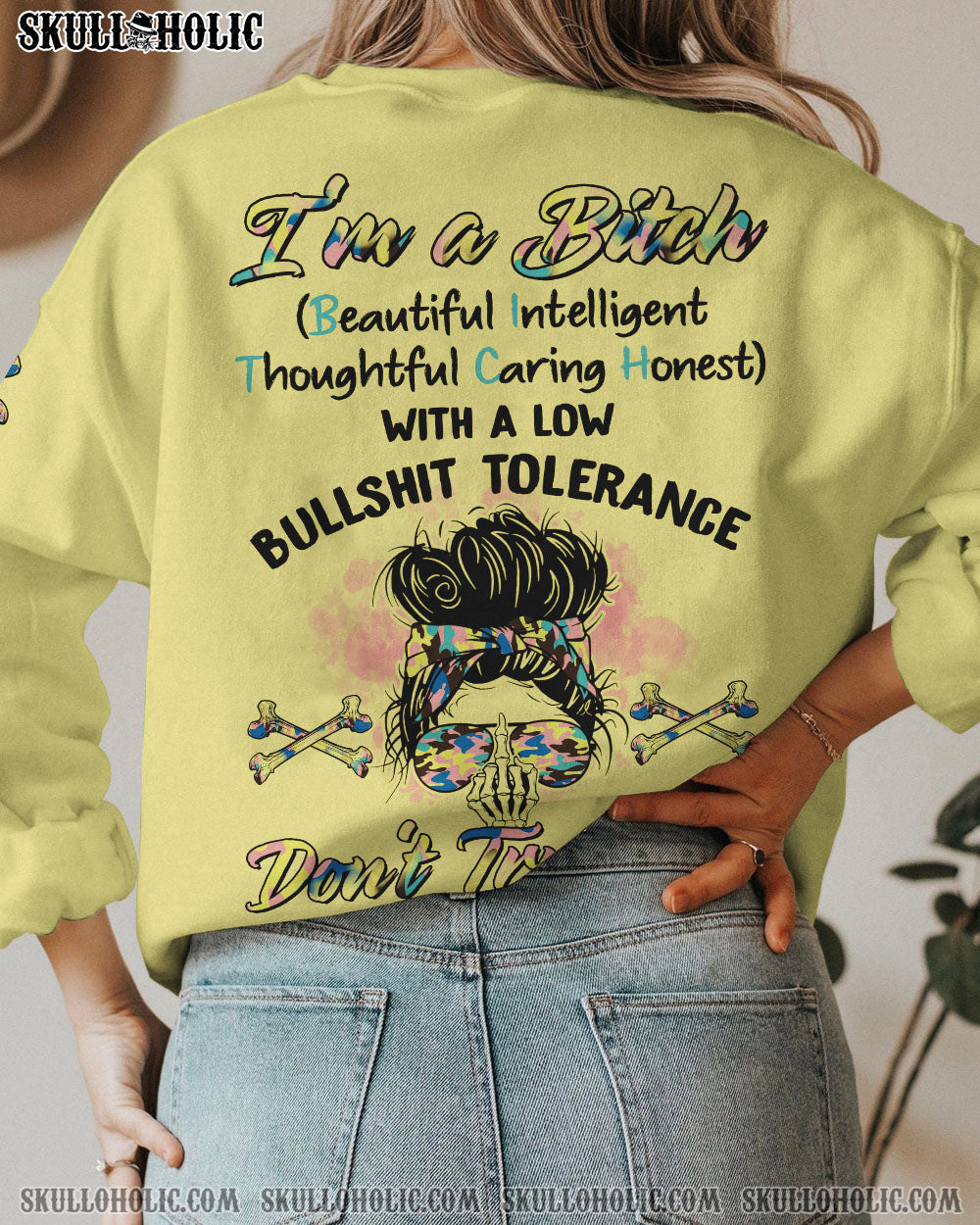 I’M A B DON’T TRY ME MESSY BUN ALL OVER PRINT – TLTR2402233