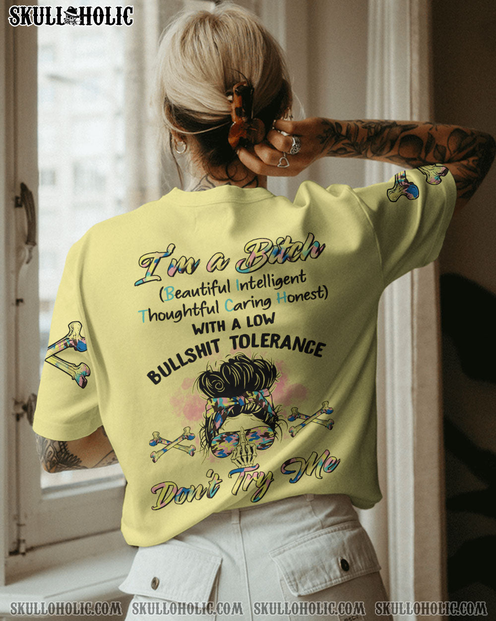 I’M A B DON’T TRY ME MESSY BUN ALL OVER PRINT – TLTR2402233