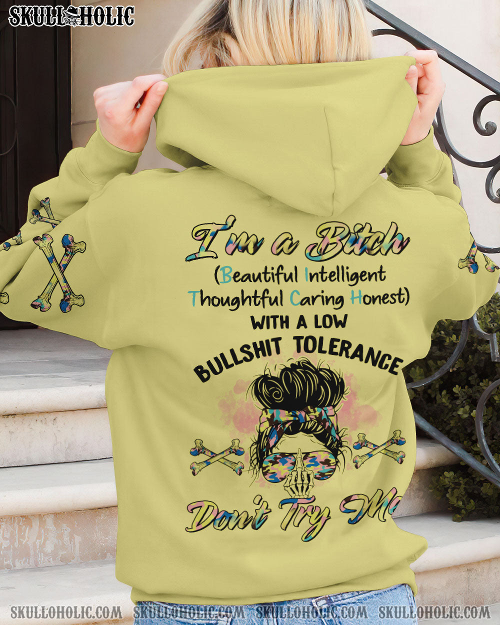 I’M A B DON’T TRY ME MESSY BUN ALL OVER PRINT – TLTR2402233