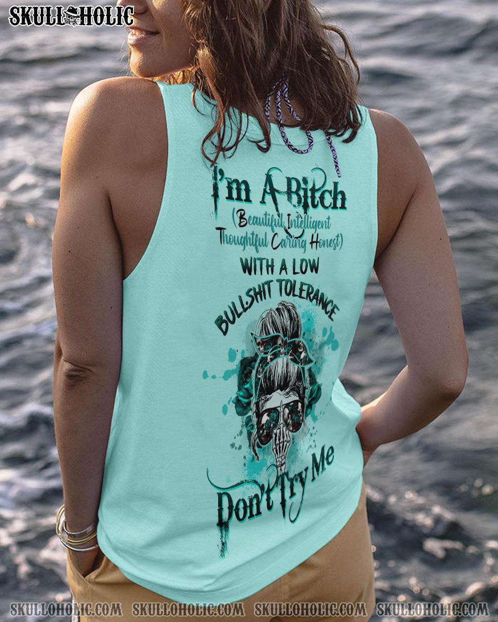 I’M A B DON’T TRY ME MESSY BUN ROSE ALL OVER PRINT – TLTW0404233