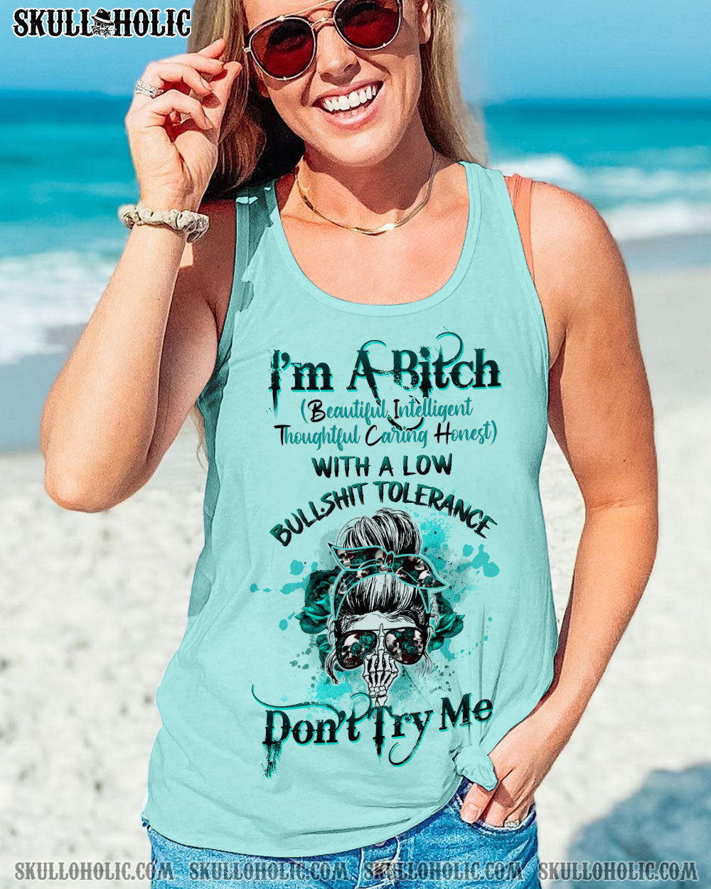 I’M A B DON’T TRY ME MESSY BUN ROSE ALL OVER PRINT – TLTW0404233