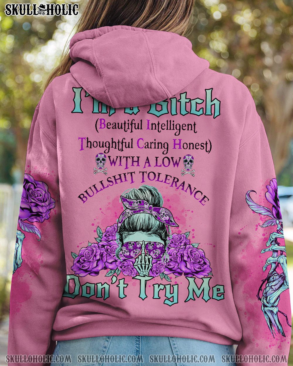 I’M A B DON’T TRY ME PURPLE ROSE ALL OVER PRINT – TLNO0102231