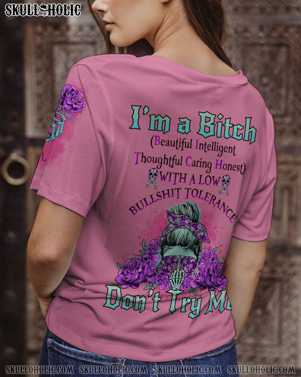 I’M A B DON’T TRY ME PURPLE ROSE ALL OVER PRINT – TLNO0102231