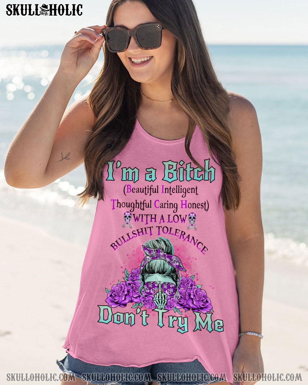 I’M A B DON’T TRY ME PURPLE ROSE ALL OVER PRINT – TLNO0102231