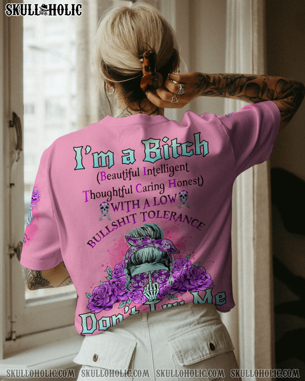 I’M A B DON’T TRY ME PURPLE ROSE ALL OVER PRINT – TLNO0102231
