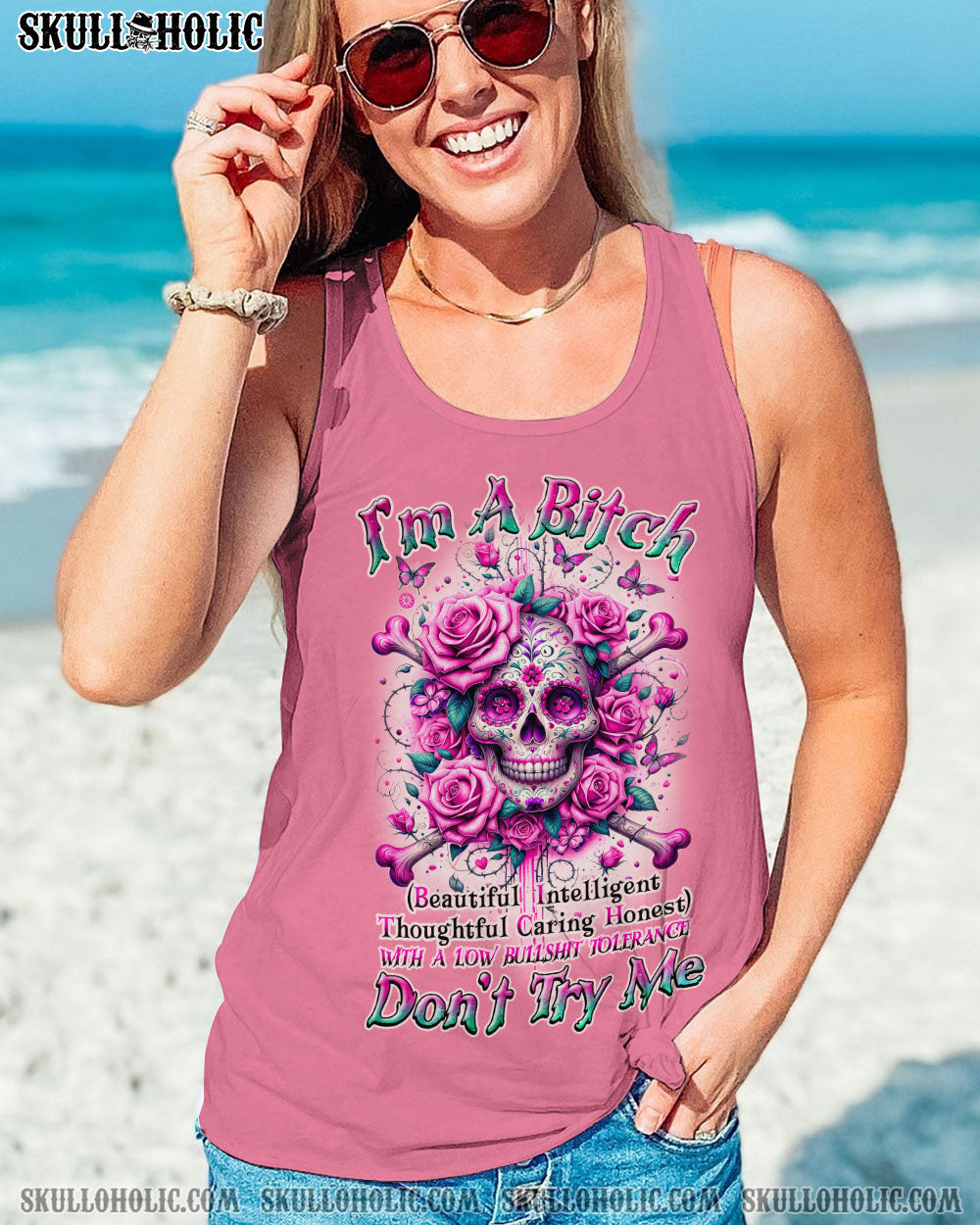 I’M A B DON’T TRY ME ROSE BONES SUGAR SKULL ALL OVER PRINT – TLNZ0211231