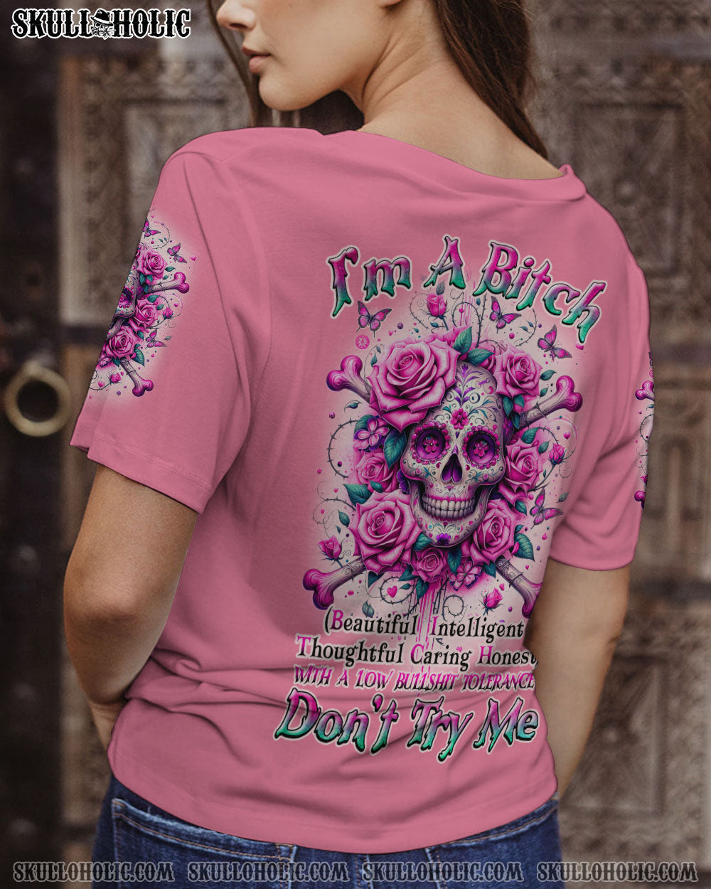 I’M A B DON’T TRY ME ROSE BONES SUGAR SKULL ALL OVER PRINT – TLNZ0211231