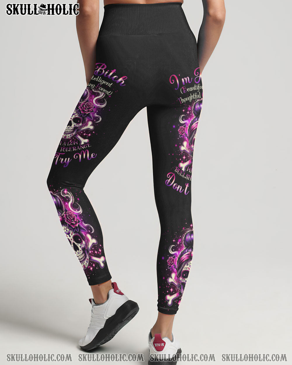 I’M A B DON’T TRY ME ROSE MESSY BUN ALL OVER PRINT – TLNO0211231