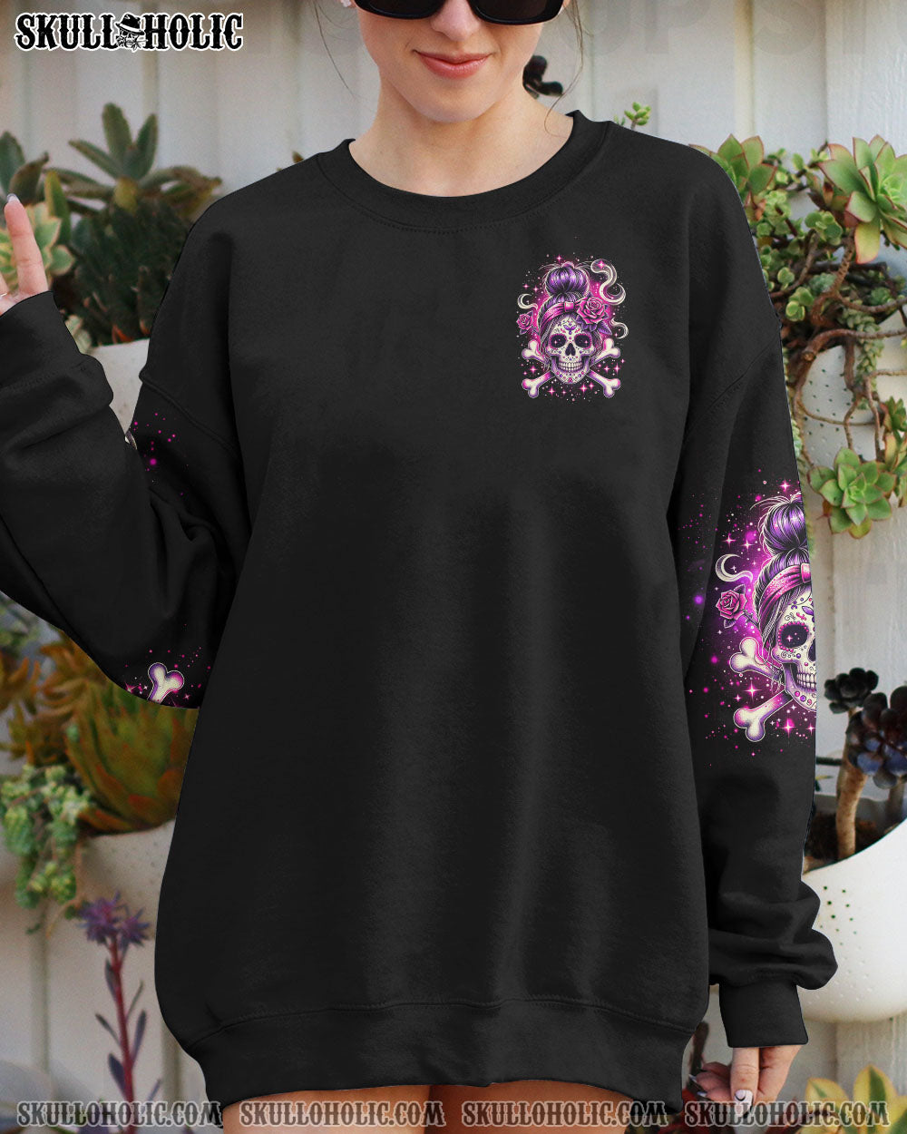 I’M A B DON’T TRY ME ROSE MESSY BUN ALL OVER PRINT – TLNO0211231
