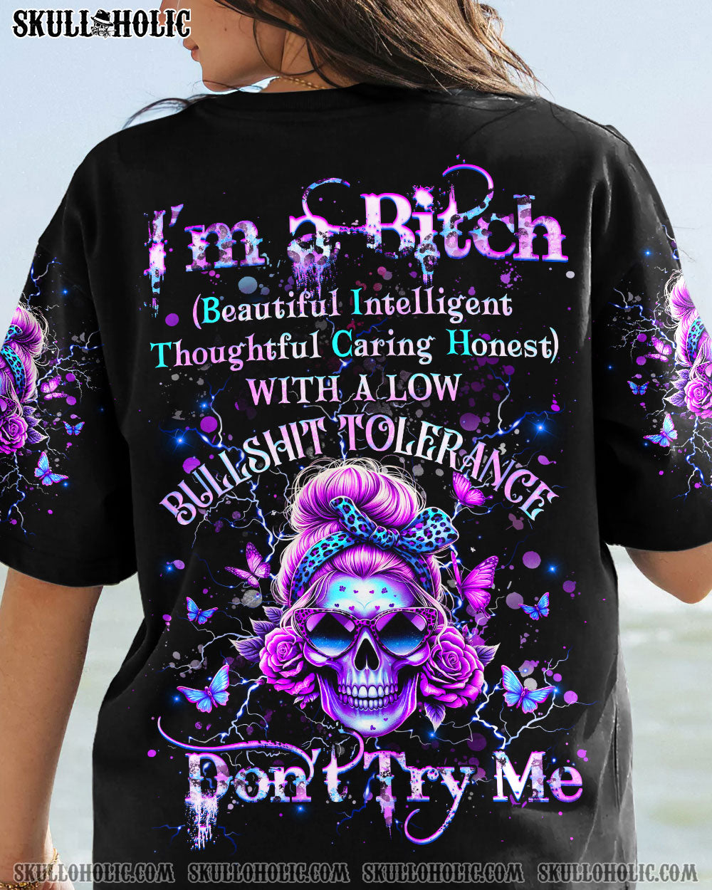 I'M A B DON'T TRY ME SKULL ALL OVER PRINT - YHHG1807241