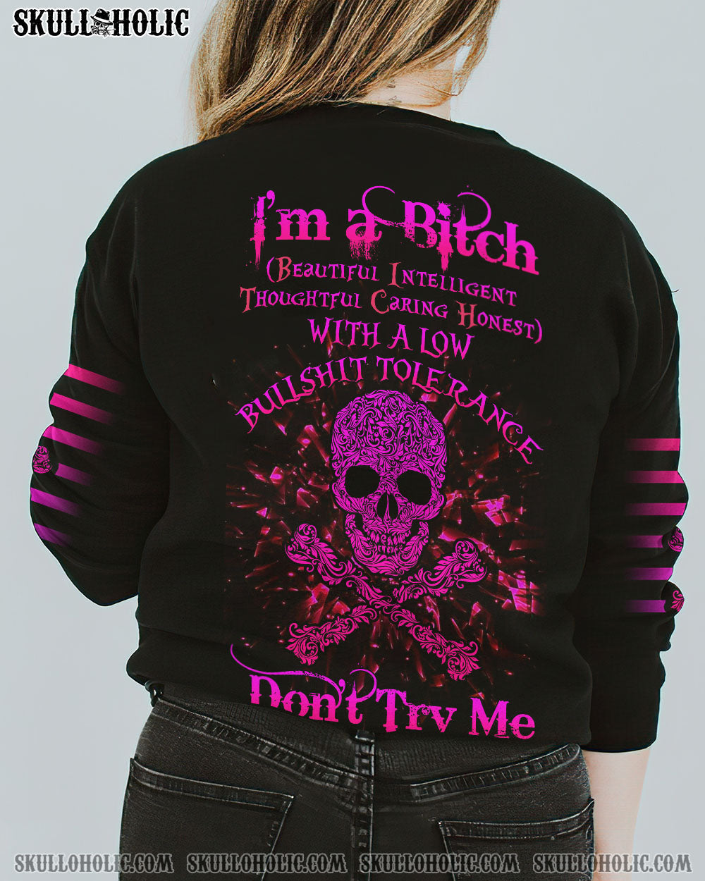 I’M A B DON’T TRY ME SKULL BONES ALL OVER PRINT – TLNZ0802234