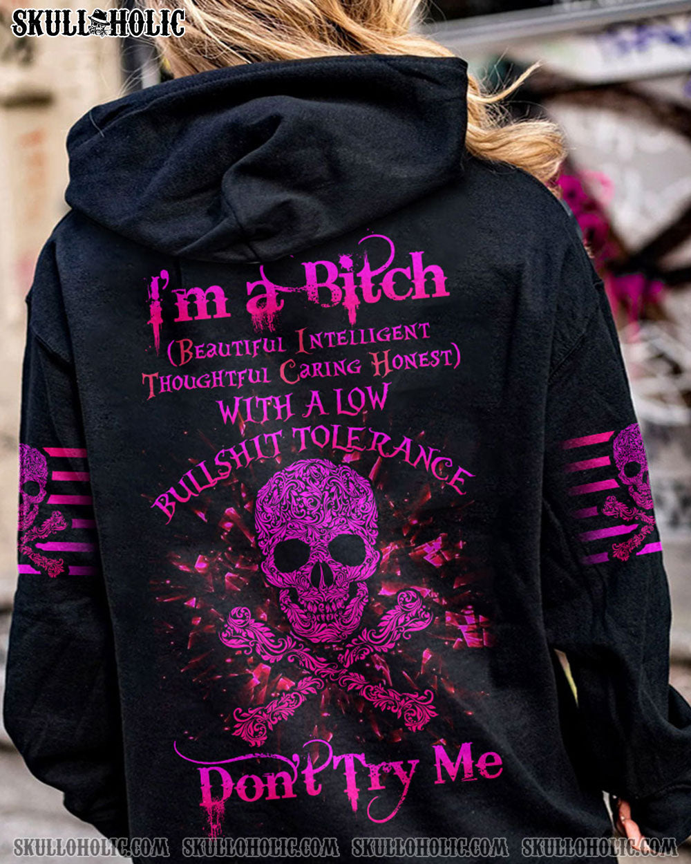 I'M A B DON'T TRY ME SKULL BONES ALL OVER PRINT - TLNZ0802234