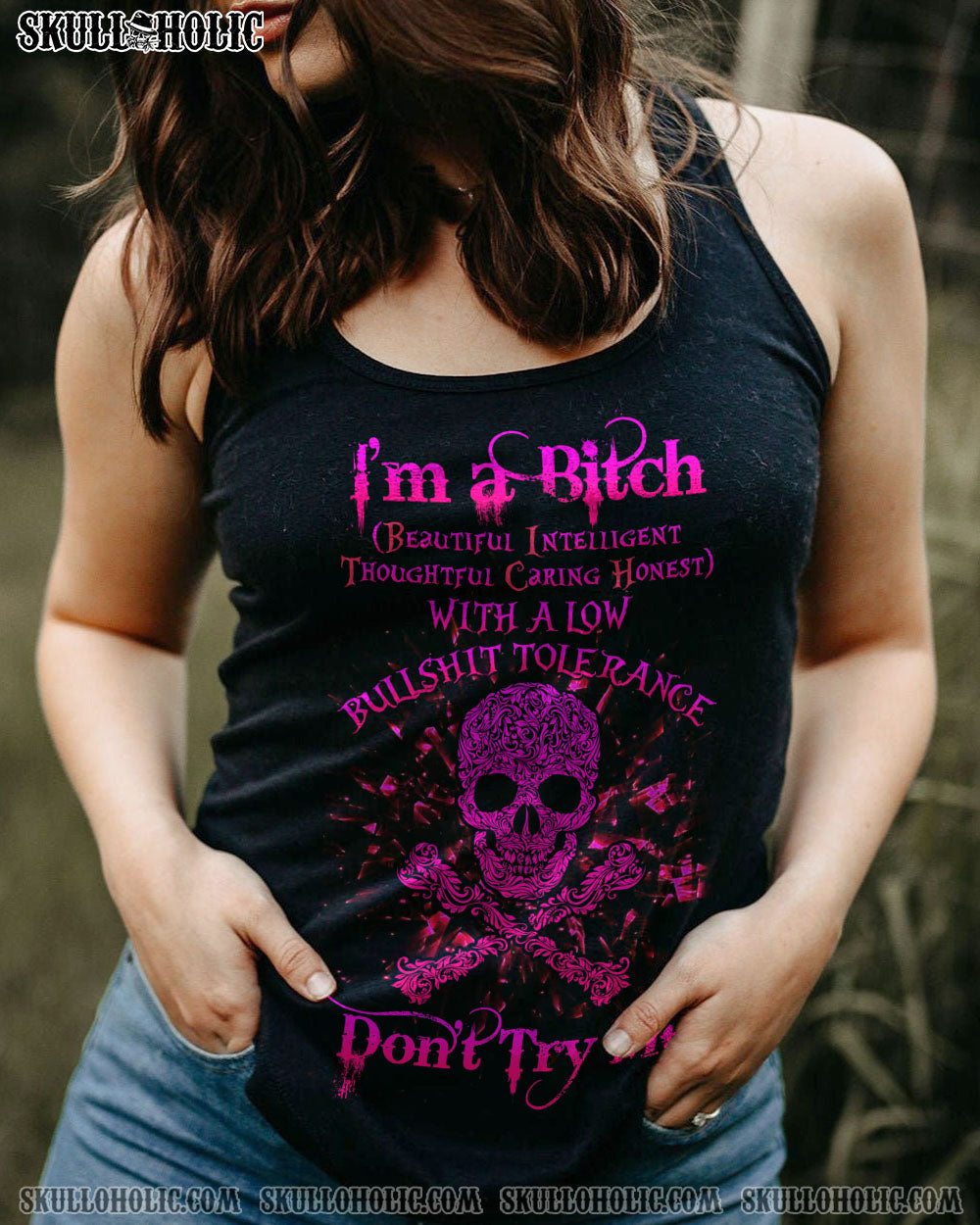 I’M A B DON’T TRY ME SKULL BONES ALL OVER PRINT – TLNZ0802234