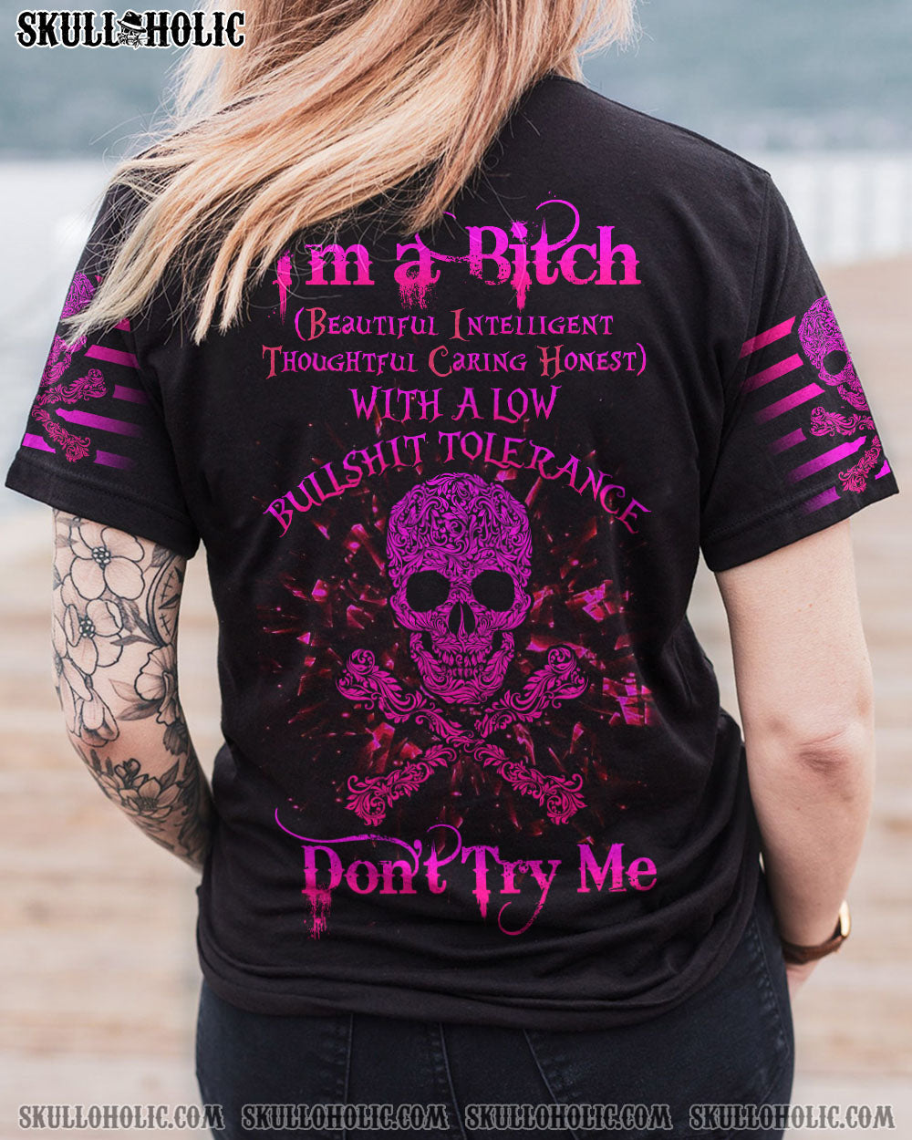 I’M A B DON’T TRY ME SKULL BONES ALL OVER PRINT – TLNZ0802234