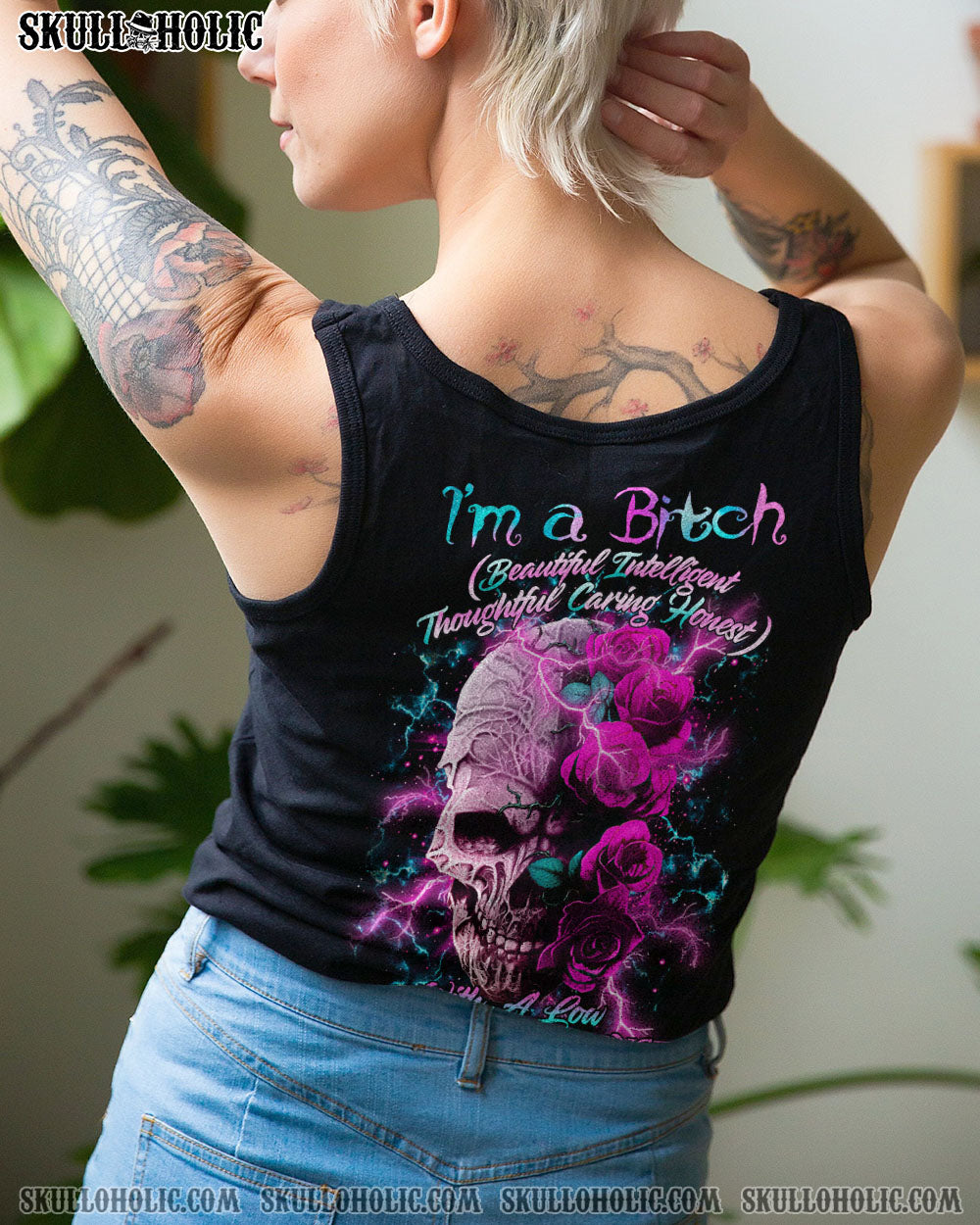 I’M A B DON’T TRY ME SKULL ROSE ALL OVER PRINT – TLTR0803231