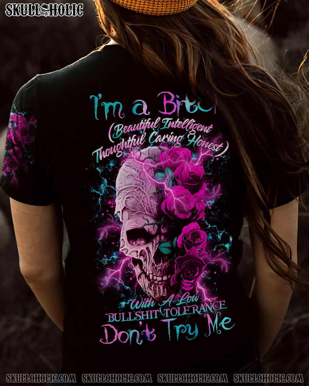 I’M A B DON’T TRY ME SKULL ROSE ALL OVER PRINT – TLTR0803231