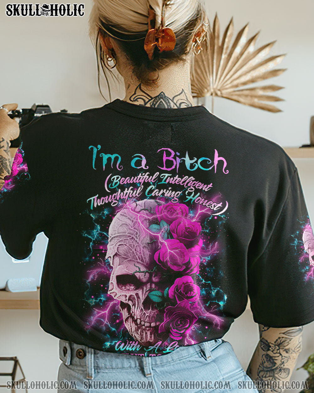 I’M A B DON’T TRY ME SKULL ROSE ALL OVER PRINT – TLTR0803231