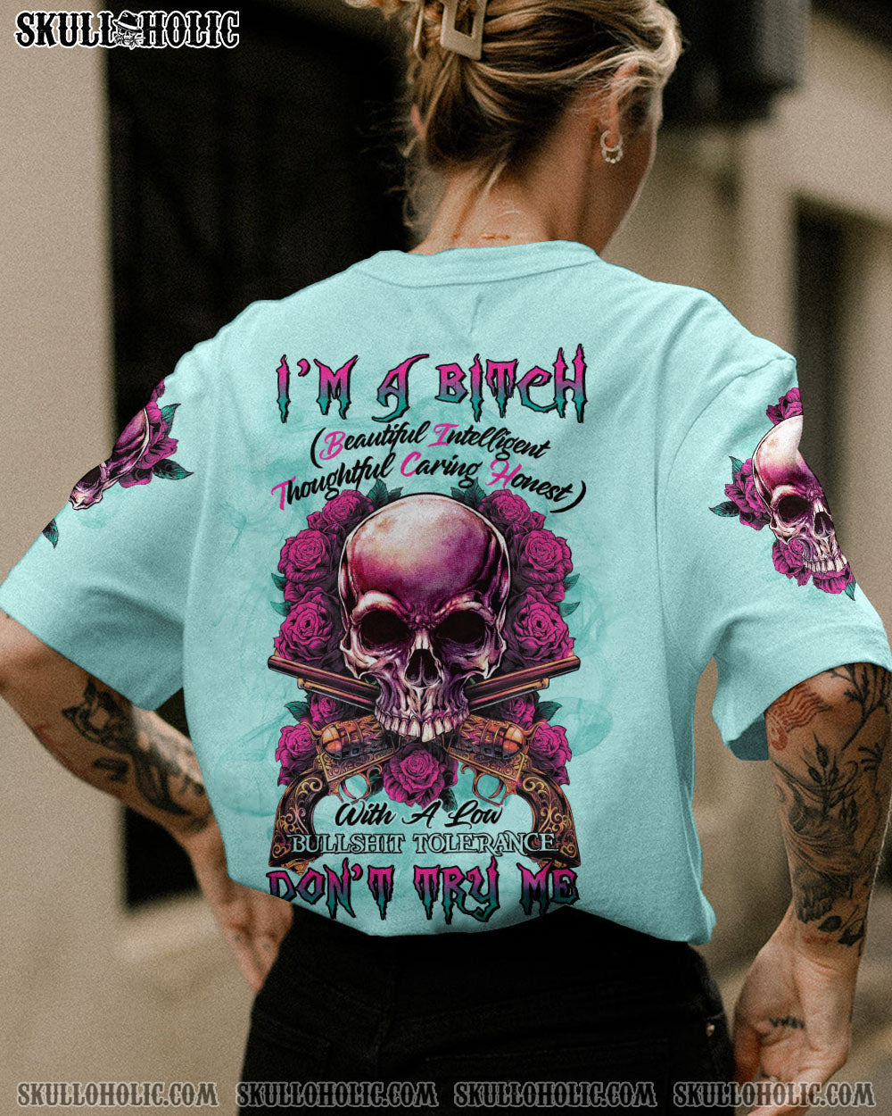 I’M A B DON’T TRY ME SKULL ROSES G ALL OVER PRINT – TLTR0603234