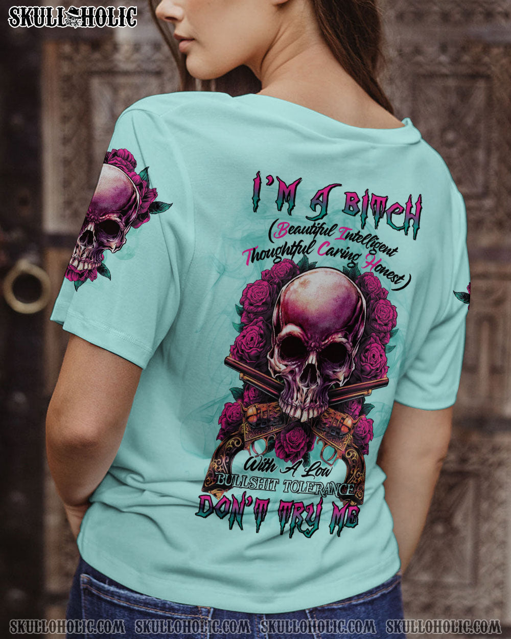 I’M A B DON’T TRY ME SKULL ROSES G ALL OVER PRINT – TLTR0603234