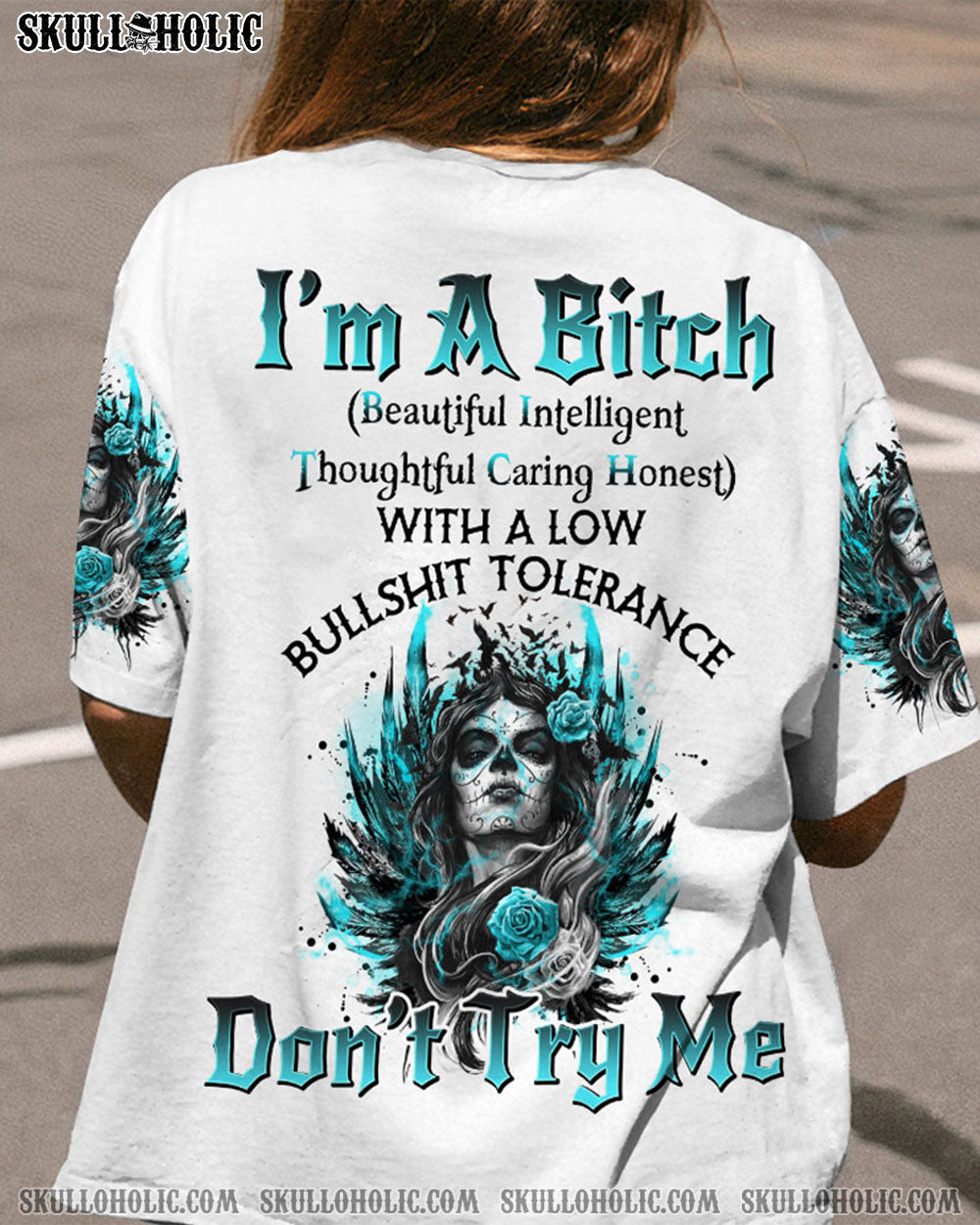 I'M A B DON'T TRY ME SUGAR SKULL WINGS ALL OVER PRINT - TLNO0703234