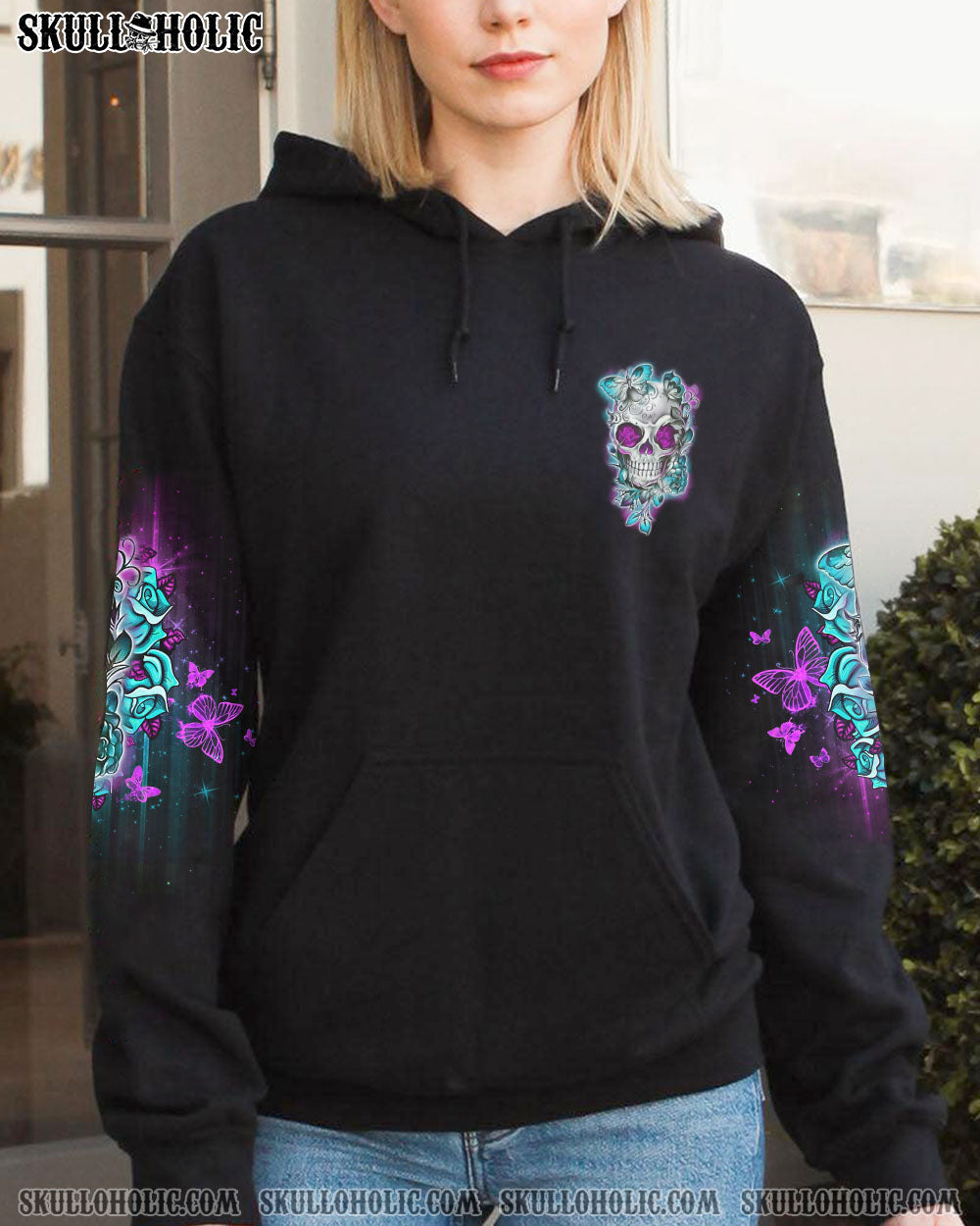 I’M A B DON’T TRY ME TATTOOED FLOWER SKULL ALL OVER PRINT – TLNO1502232