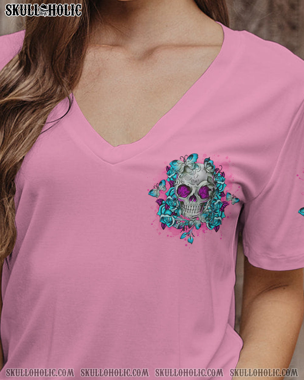 I’M A B DON’T TRY ME TATTOOED FLOWER SKULL ALL OVER PRINT – TLNO2402232