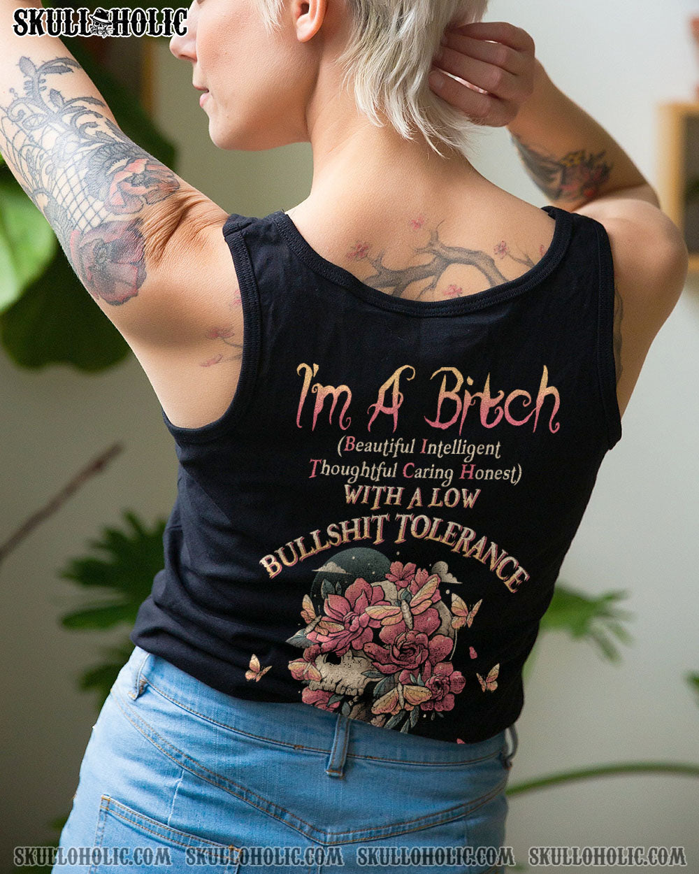 I’M A B FLOWER SKULL ALL OVER PRINT – TLTW2812221