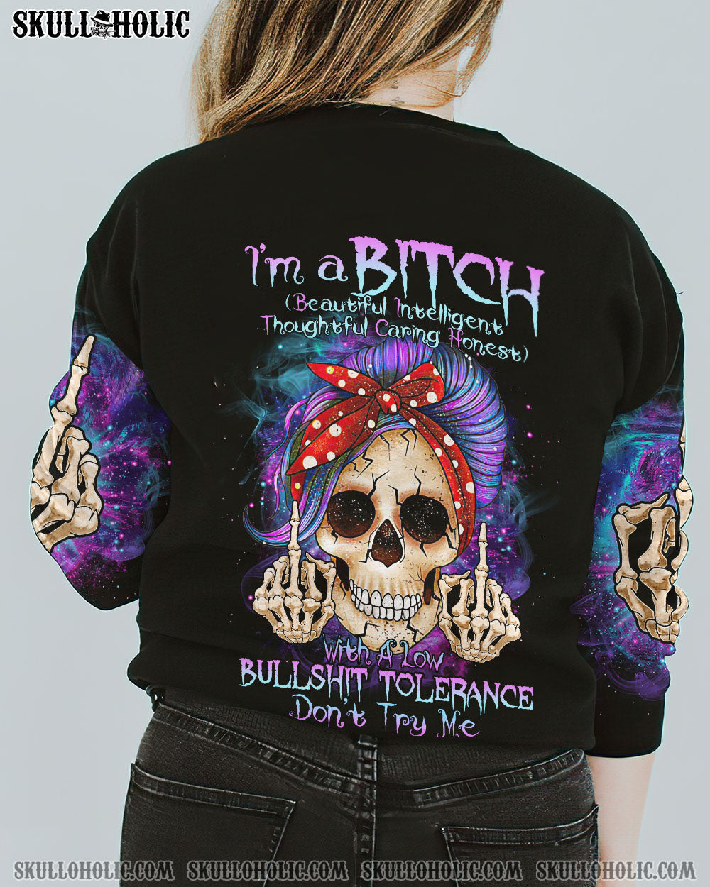 I’M A B PURPLE MESSY BUN ALL OVER PRINT – TLTR1212223