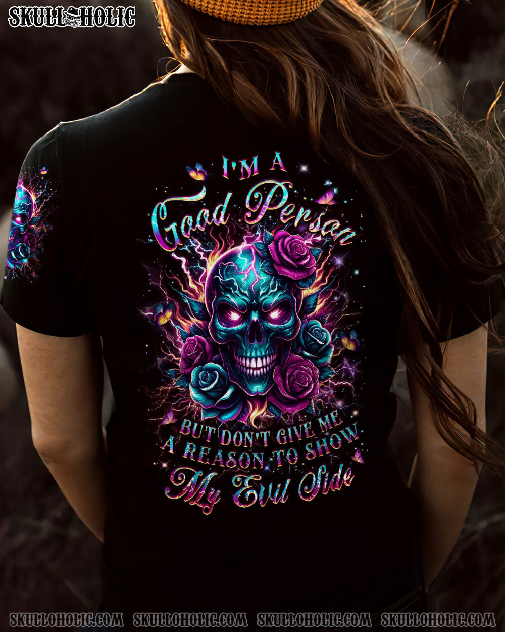 I’M A GOOD PERSON SKULL LADY ALL OVER PRINT – YHLT0502244