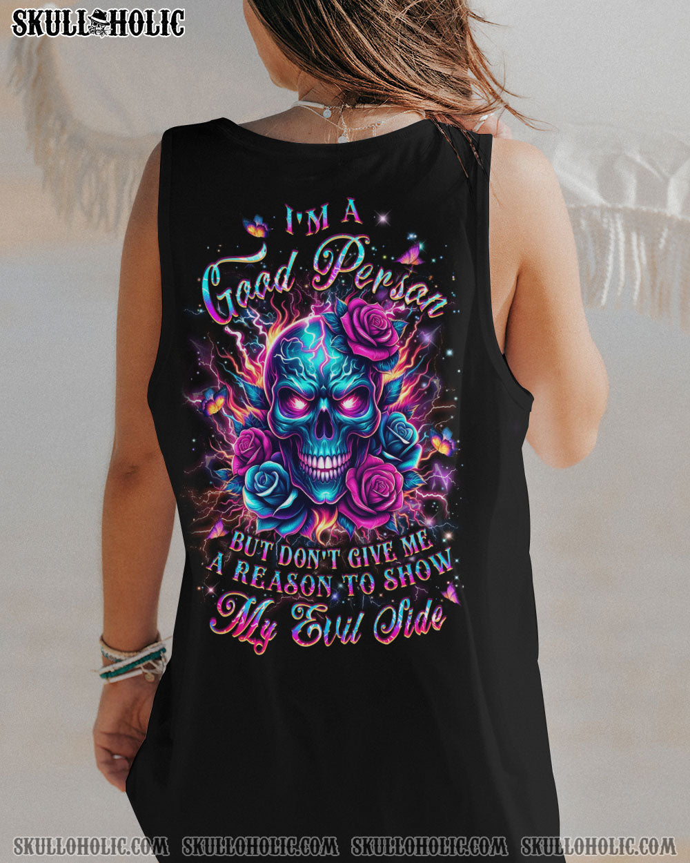 I’M A GOOD PERSON SKULL LADY ALL OVER PRINT – YHLT0502244