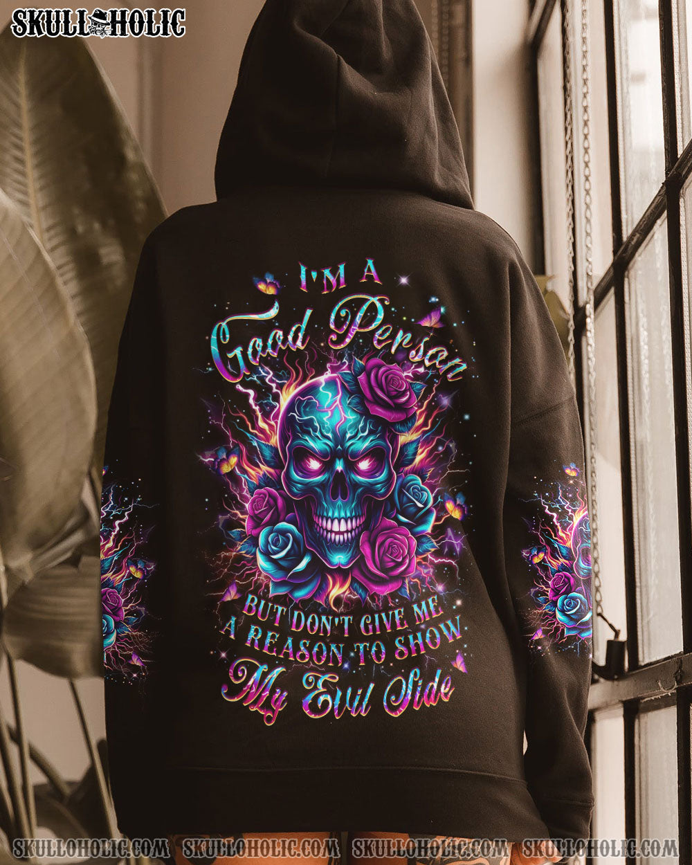 I’M A GOOD PERSON SKULL LADY ALL OVER PRINT – YHLT0502244