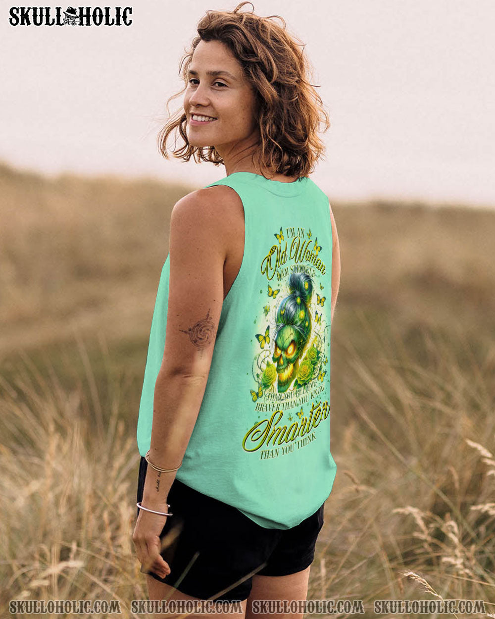 I’M AN OLD WOMAN MESSY BUN SKULL ALL OVER PRINT – TLTR2706243