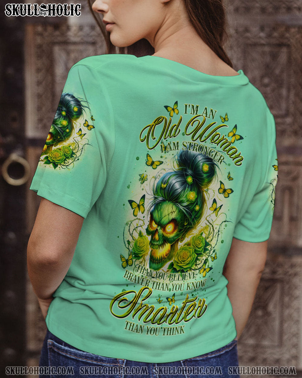 I’M AN OLD WOMAN MESSY BUN SKULL ALL OVER PRINT – TLTR2706243