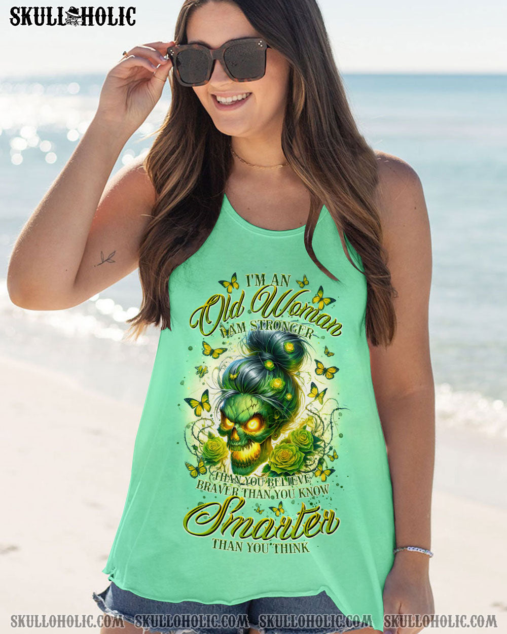 I’M AN OLD WOMAN MESSY BUN SKULL ALL OVER PRINT – TLTR2706243