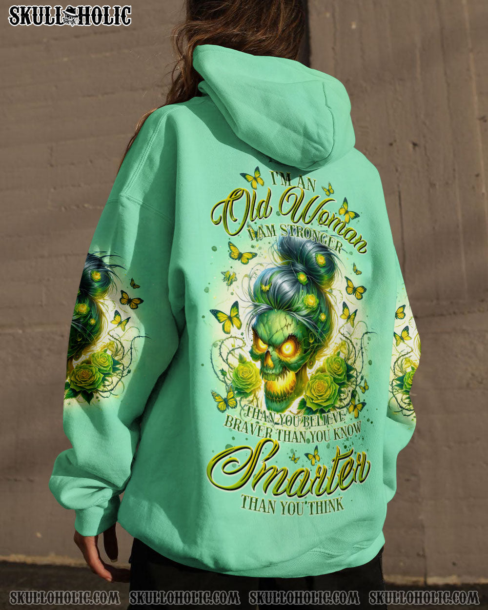 I’M AN OLD WOMAN MESSY BUN SKULL ALL OVER PRINT – TLTR2706243