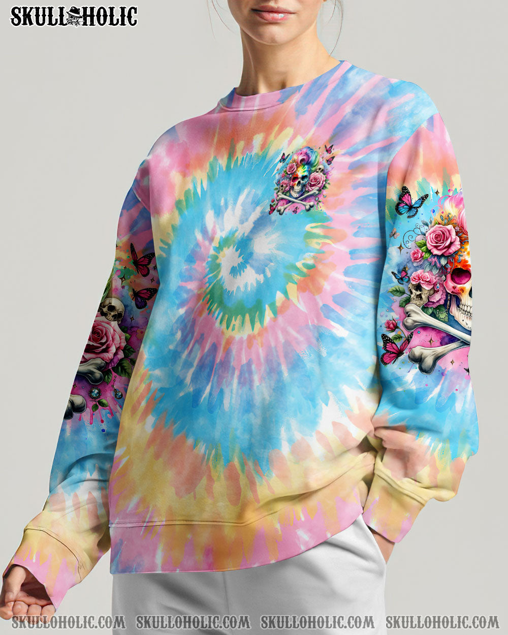 I’M AN OLD WOMAN MESSY BUN SKULL TIE DYE ALL OVER PRINT – TLTR2906241