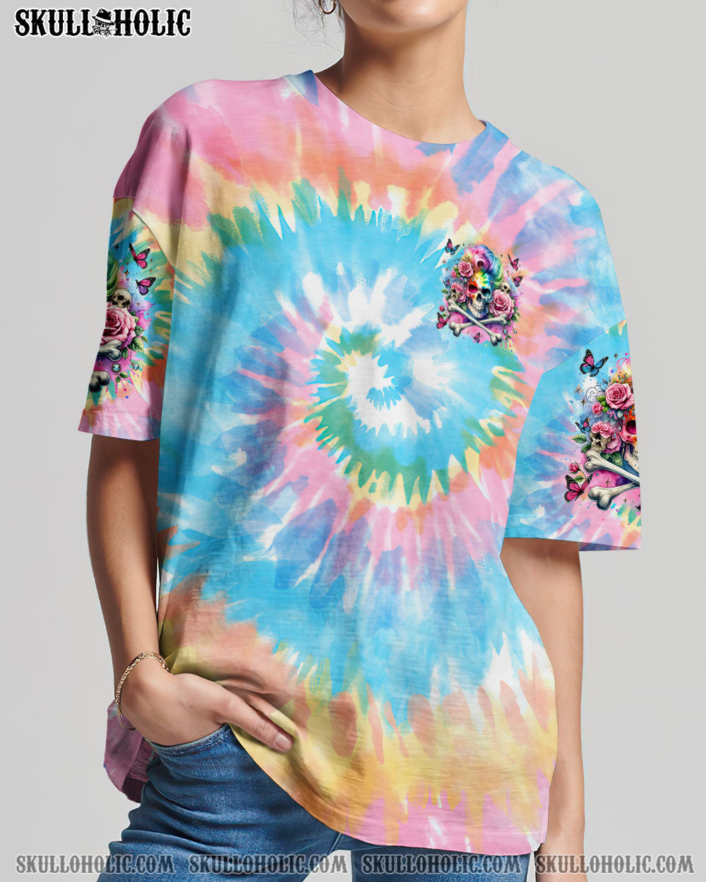 I’M AN OLD WOMAN MESSY BUN SKULL TIE DYE ALL OVER PRINT – TLTR2906241