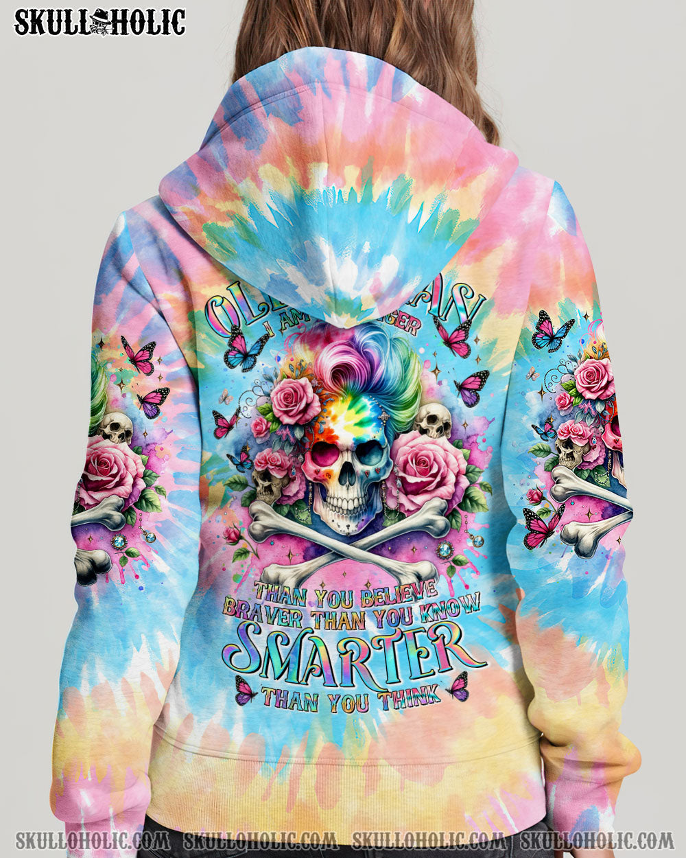 I’M AN OLD WOMAN MESSY BUN SKULL TIE DYE ALL OVER PRINT – TLTR2906241