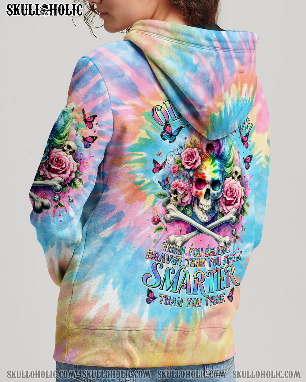 I’M AN OLD WOMAN MESSY BUN SKULL TIE DYE ALL OVER PRINT – TLTR2906241